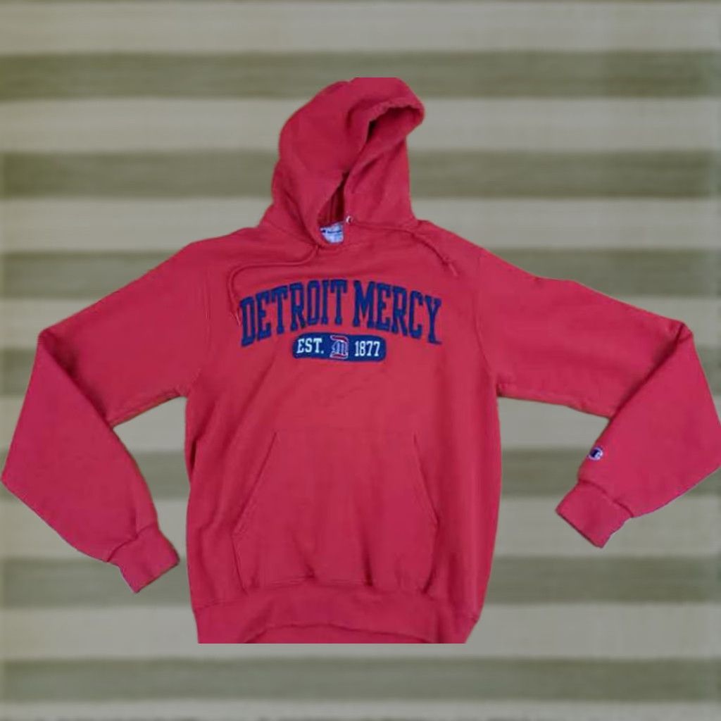 Champion VINTAGE Detroit Mercy Titans Red Womens Small Pullover Hoodie Champion Size S / US 4 / IT 40 - 1 Thumbnail