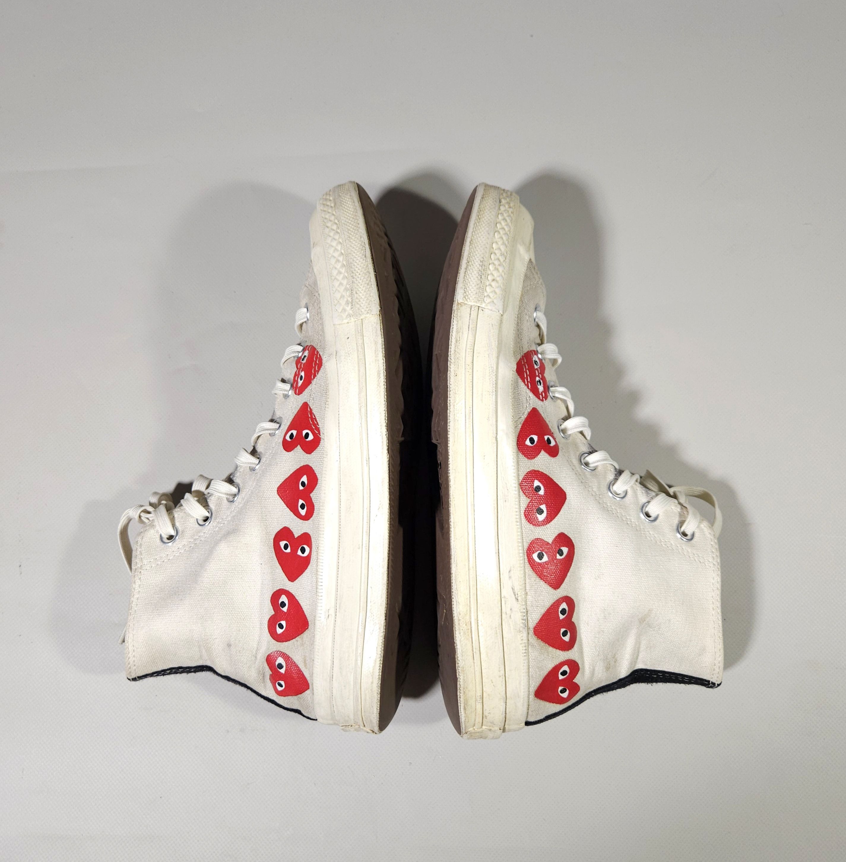Comme des Garcons × Comme des Garcons PLAY × Converse Converse x Comme Des Garcons Play Hearts High Top Shoes US 8 Size US 8 / EU 41 - 4 Thumbnail