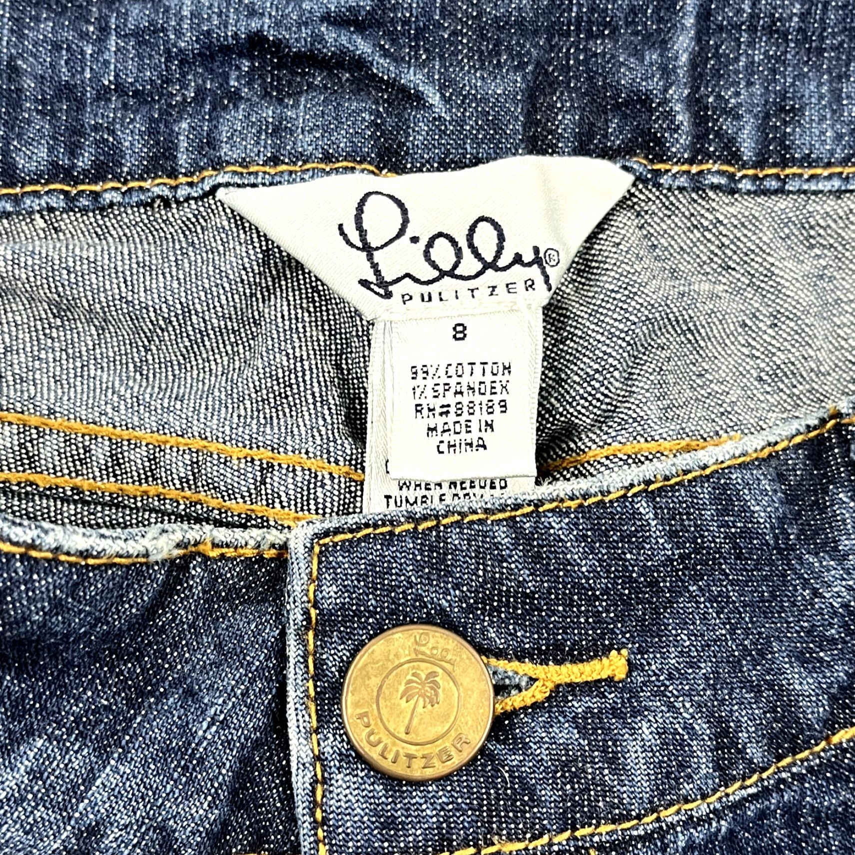 Lilly Pulitzer LILLY PULITZER Jeans Women Size 8 Bootcut Denim 32x32 Blue Embroidered Pockets 90s Preppy Womens Size 30" / US 8 / IT 44 - 5 Thumbnail