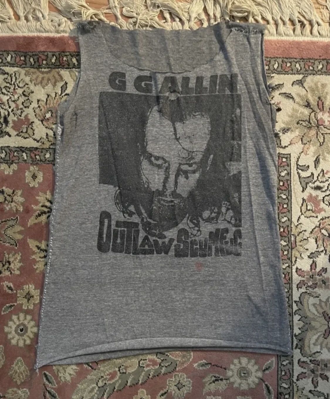 image of Gg Allin Shirt Vintage in Grey, Women's (Size Small)