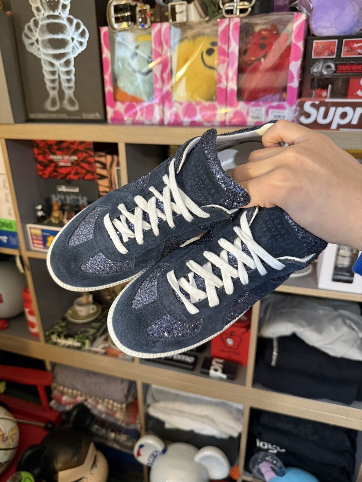 Maison Margiela Maison Margiela GAT Navy/Glitter Sneaker Size US 7.5 / EU 40-41 - 3 Thumbnail