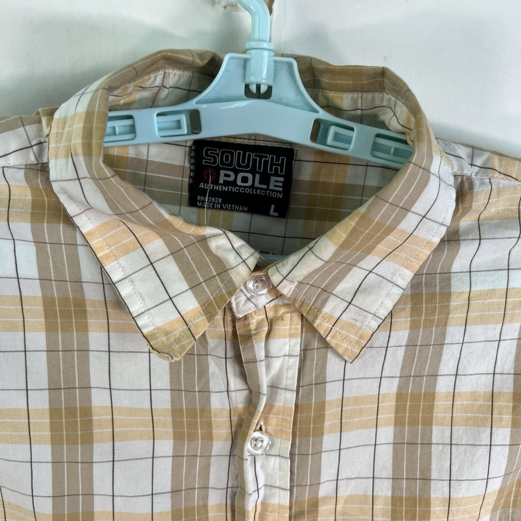 Southpole VTG South Pole Plaid Button-Up Shirt Mens L Yellow Y2K Hip Hop Retro Style Button-Up Shirt Size US L / EU 52-54 / 3 - 3 Thumbnail