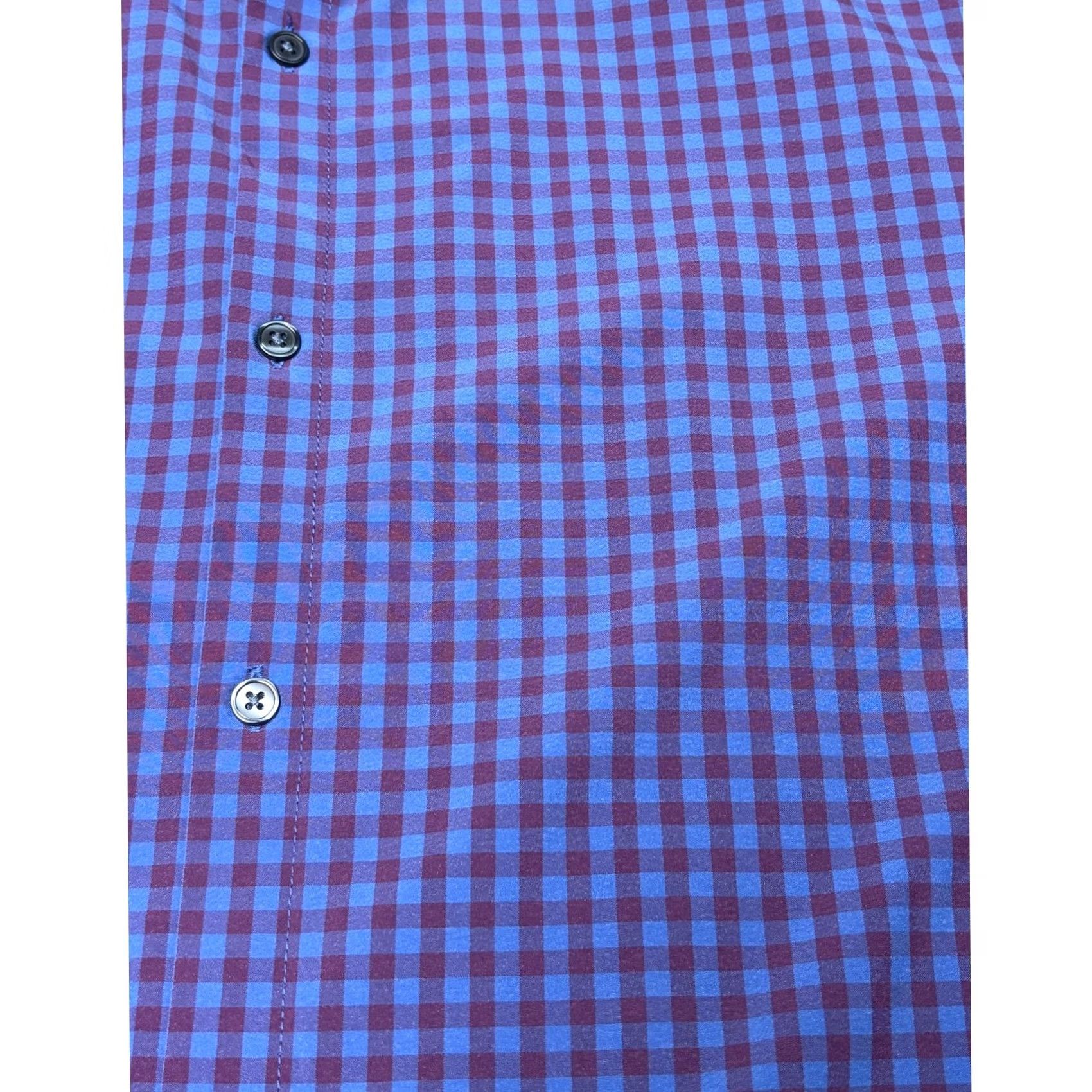 Mizzen+Main Mizzen+Main Leeward Mens Large Trim Fit Gingham Dress Shirt Blue Purple Size 42R - 2 Thumbnail