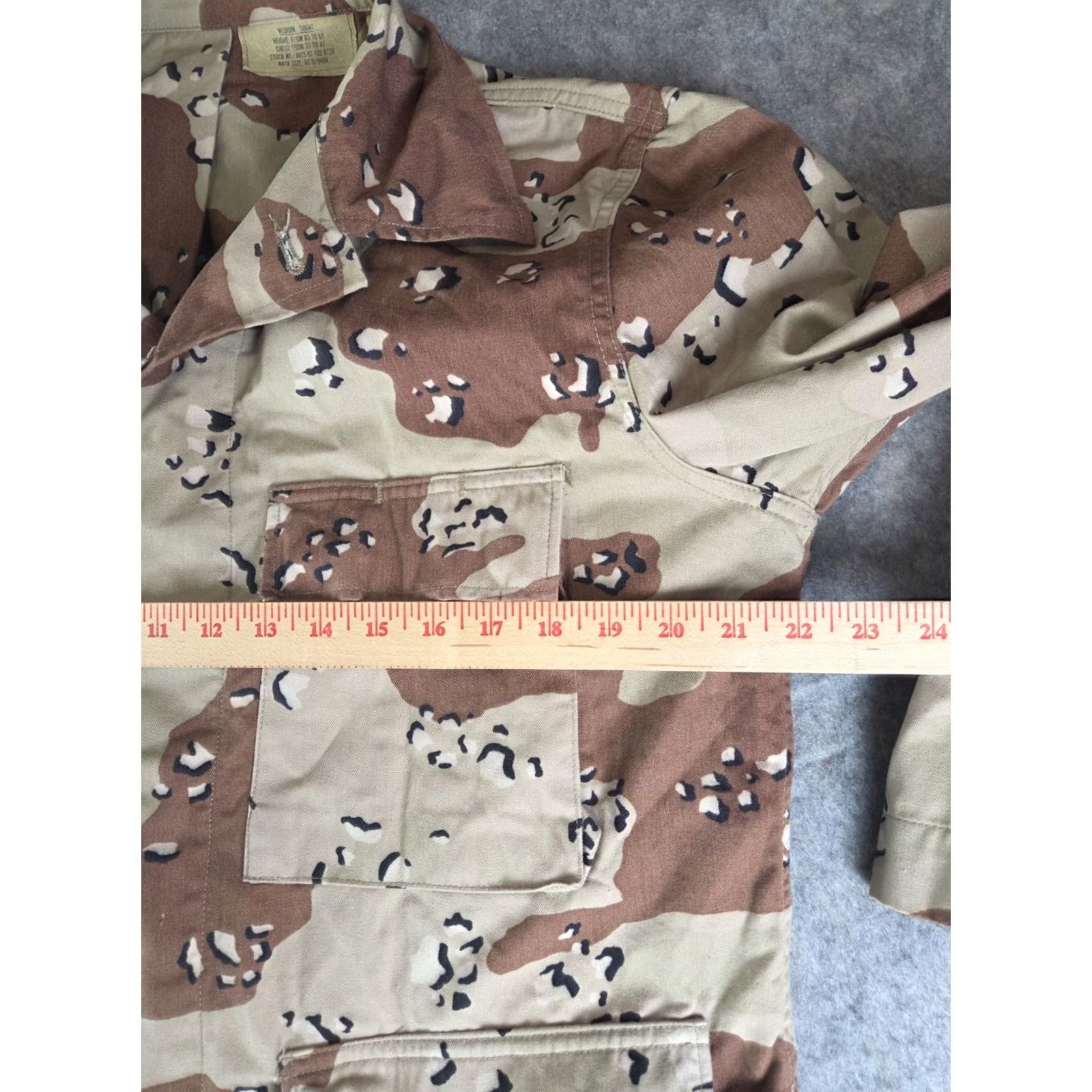 CHOCOOLATE VINTAGE U.S. MILITARY Desert CAMO Combat Coat BDU Med/Short Jacket Mens Brown 1984 Canvas Cotton Blend Mid-Length Button Regular Front Size US M / EU 48-50 / 2 - 6 Thumbnail