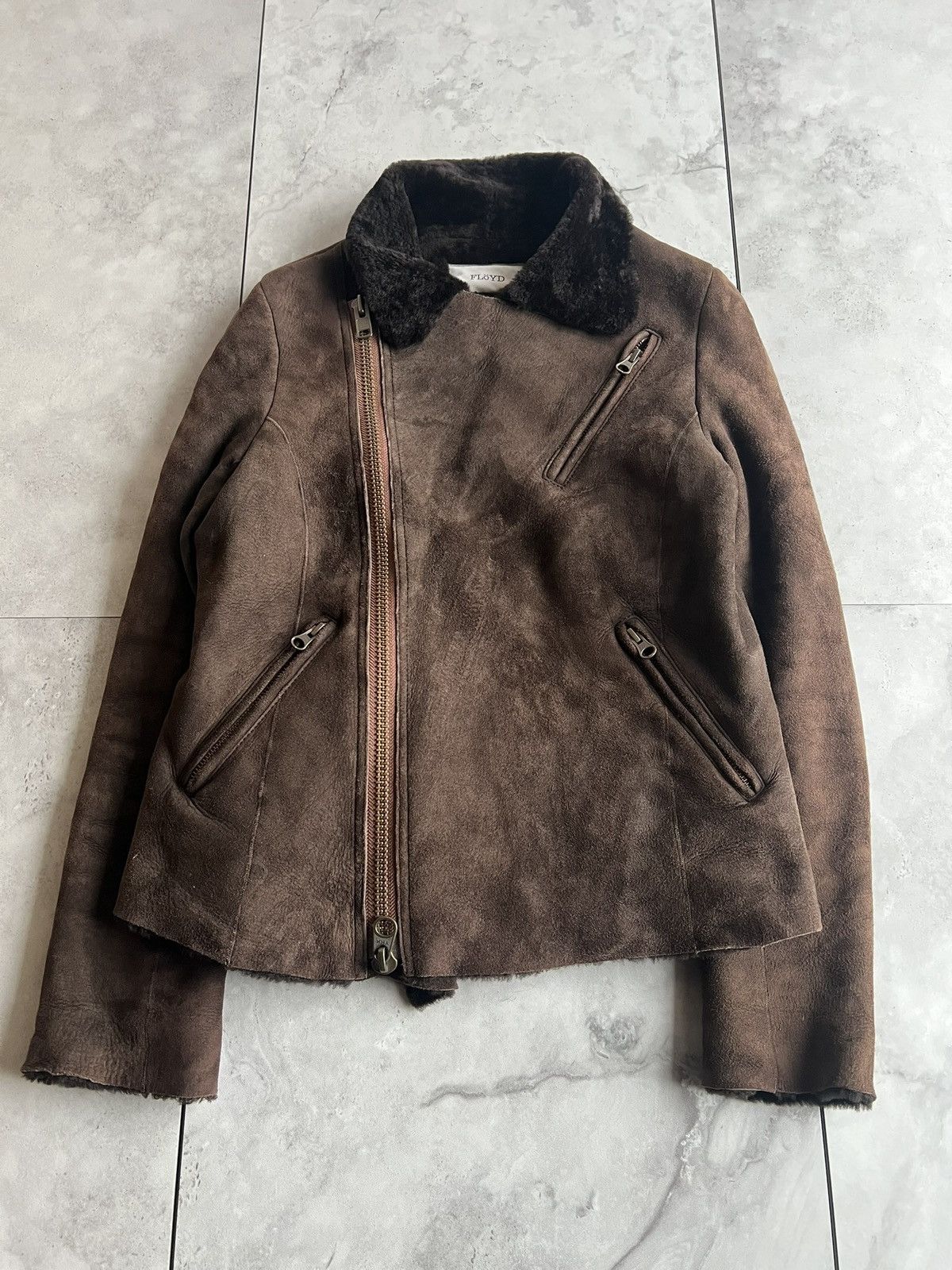 Japanese Brand Floyd Sheepskin Leather Aviator Jacket Size US XS / EU 42 / 0 - 2 Thumbnail