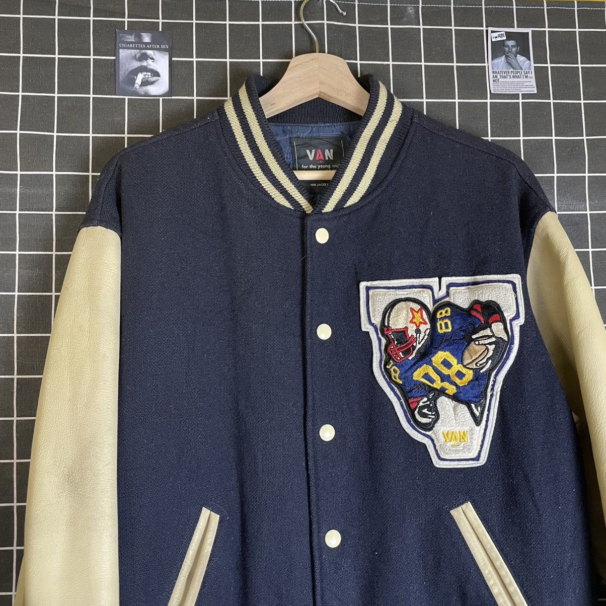 Van VINTAGE VAN JAC LEATHER SLEEVE WOOL VARSITY JACKET Size US L / EU 52-54 / 3 - 10 Thumbnail