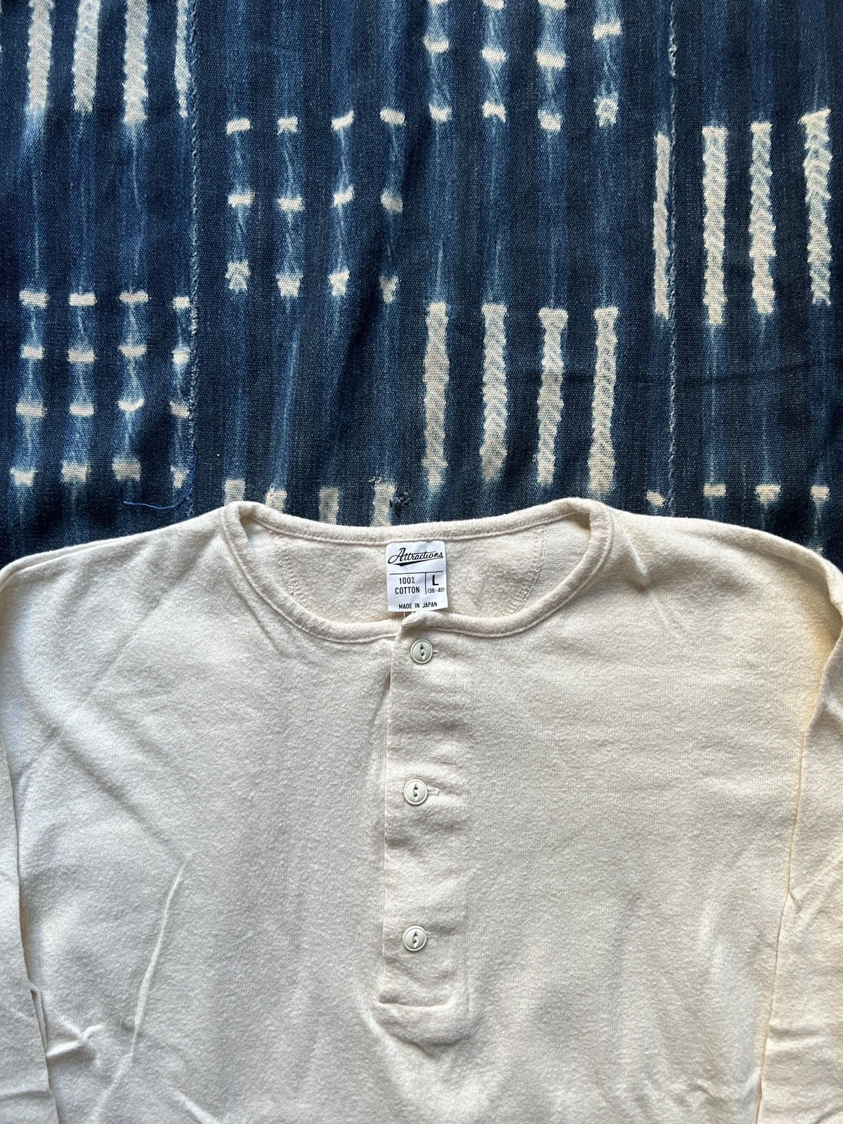 Japanese Brand Attractions Japan Henry Neck Long Sleeve Tee 10oz Size US L / EU 52-54 / 3 - 3 Thumbnail