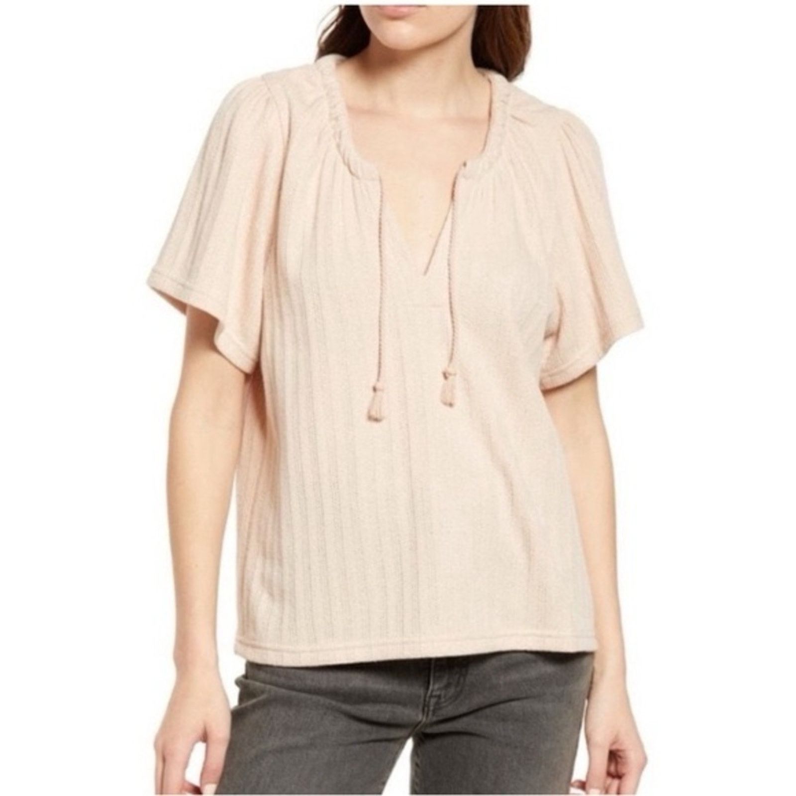 Madewell Madewell Pointelle Tie-Neck Tunic Top Womens Medium Size M / US 6-8 / IT 42-44 - 1 Thumbnail