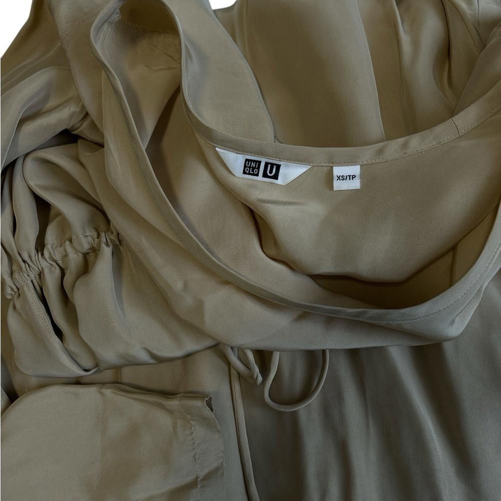 Uniqlo Uniqlo Beige Silk Mini Dress XS/TP Size XS / US 0-2 / IT 36-38 - 4 Thumbnail