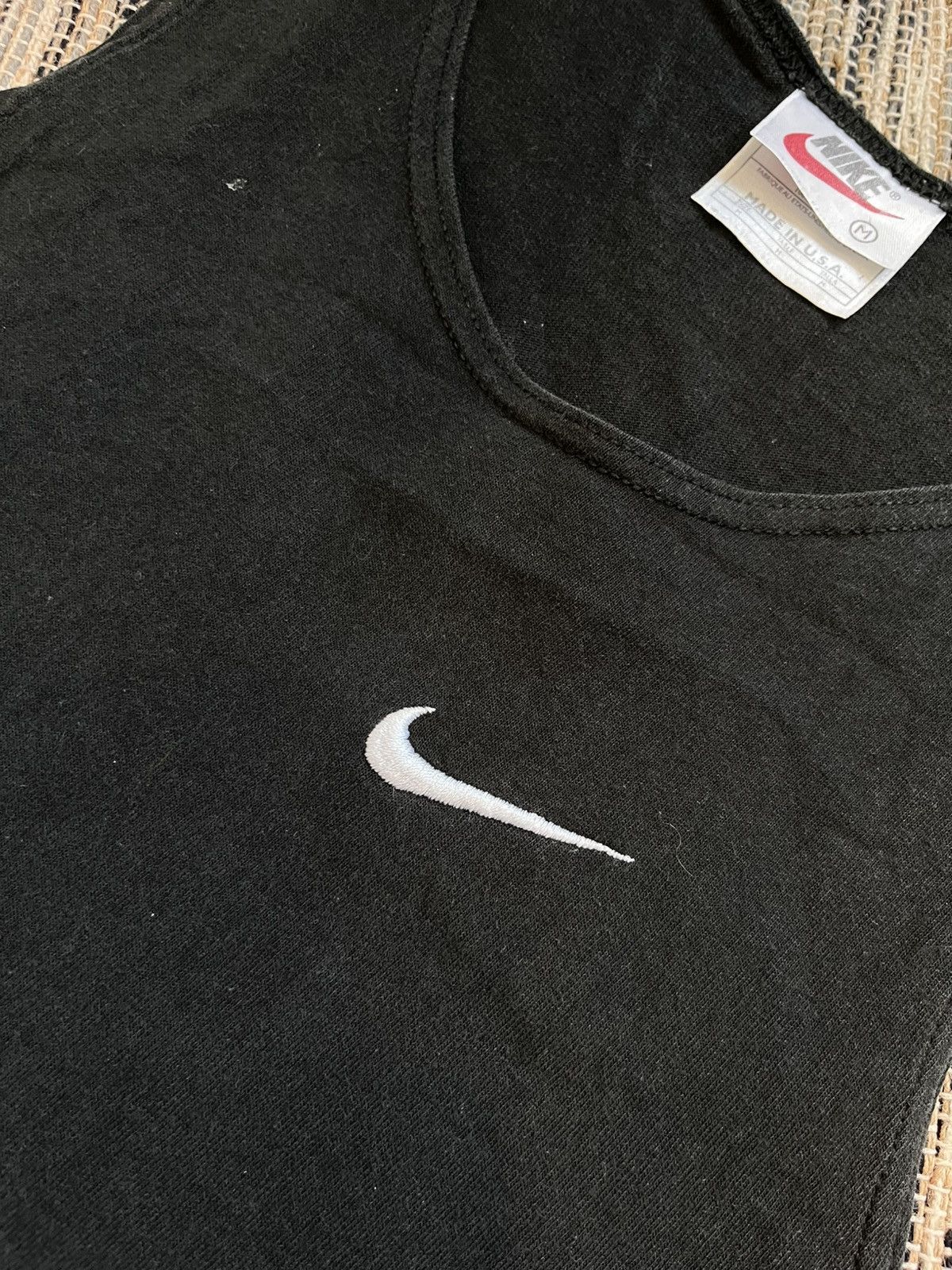 Nike × Vintage Vintage Nike Tshirt Black Made in USA tee minimalistic Size US M / EU 48-50 / 2 - 5 Thumbnail
