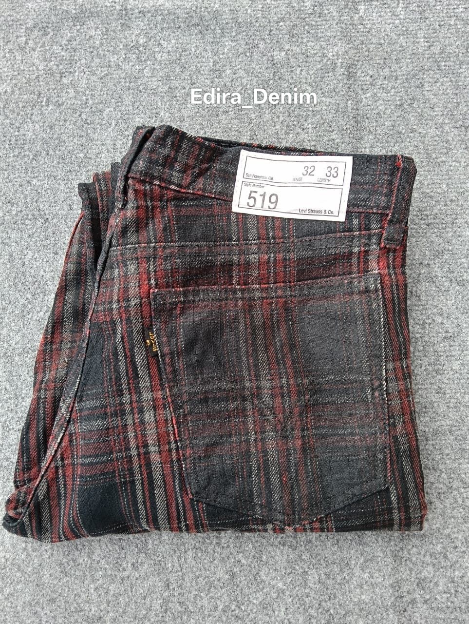 Levi's Vintage Clothing Rare Y2K Levi's 519 Dark Flannel Plaid Pants Made in Japan. Size US 31 - 12 Thumbnail