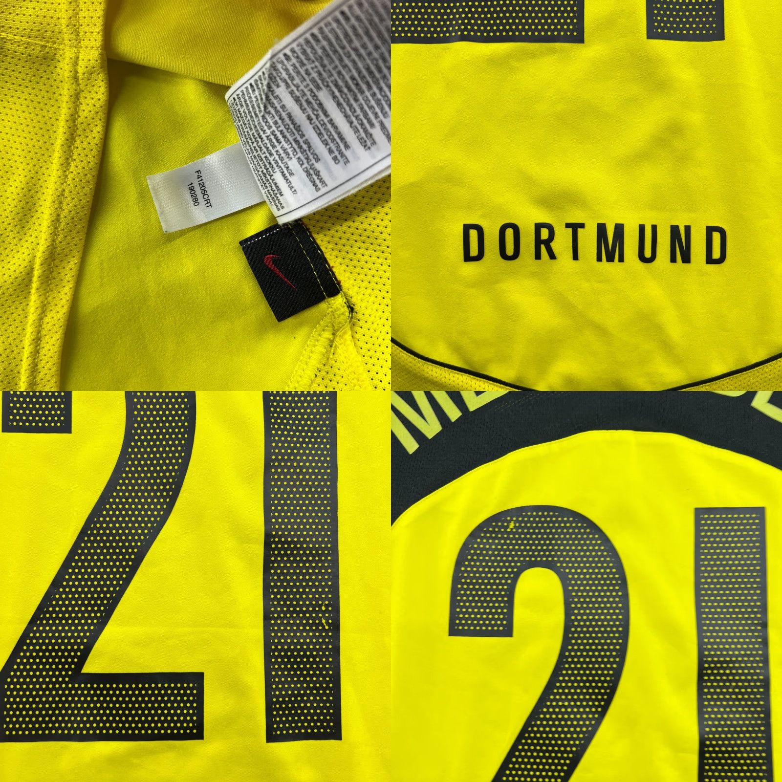 Nike Nike Borussia Dortmund 2004 2005 Home Metzelder #21 Jersey Football Mens L Yellow T-Shirt Size US L / EU 52-54 / 3 - 9 Thumbnail