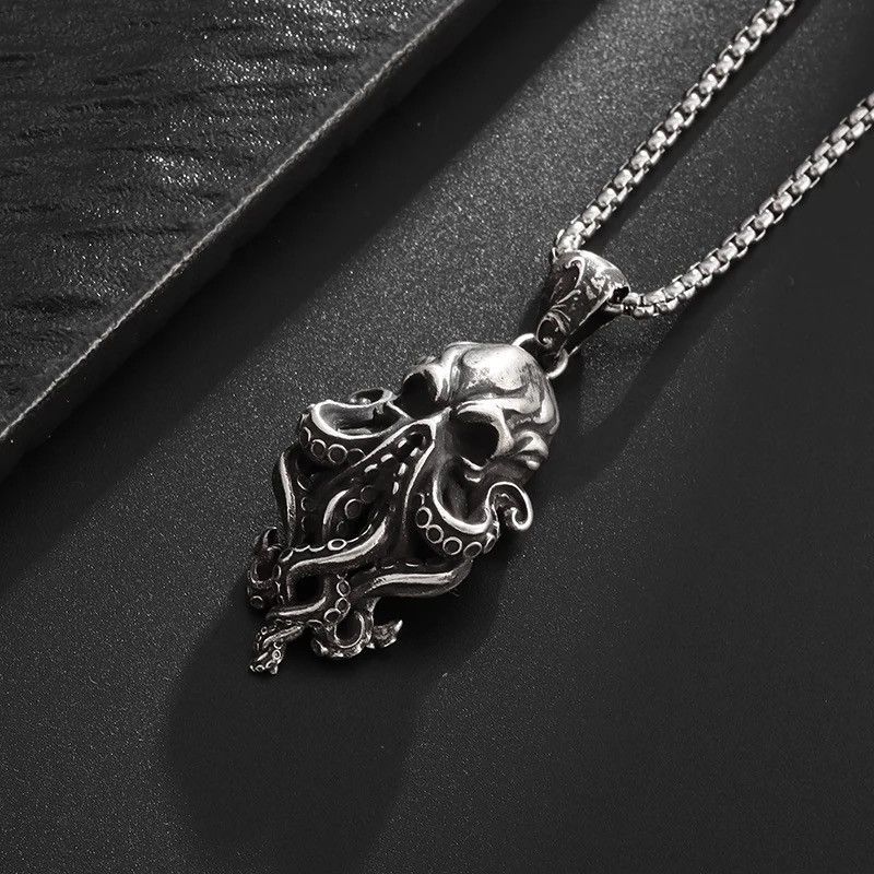 Vintage Vintage Skull Octopus Necklace Size ONE SIZE - 3 Thumbnail