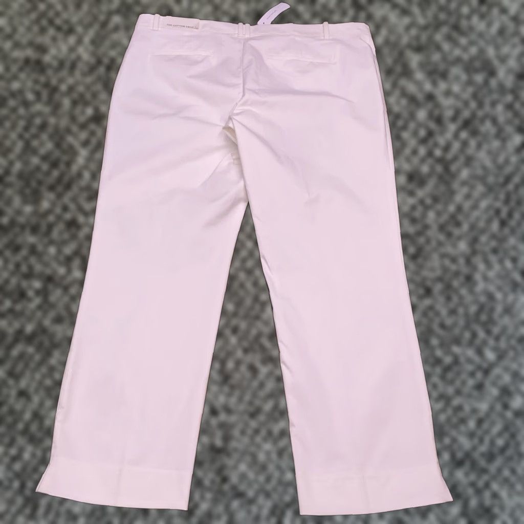 Ann Taylor Ann Taylor Cotton Crop Pants 18 Tall White Mid Rise Stretch New Pants Tall White 18 Size 40" / US 18 - 1 Thumbnail