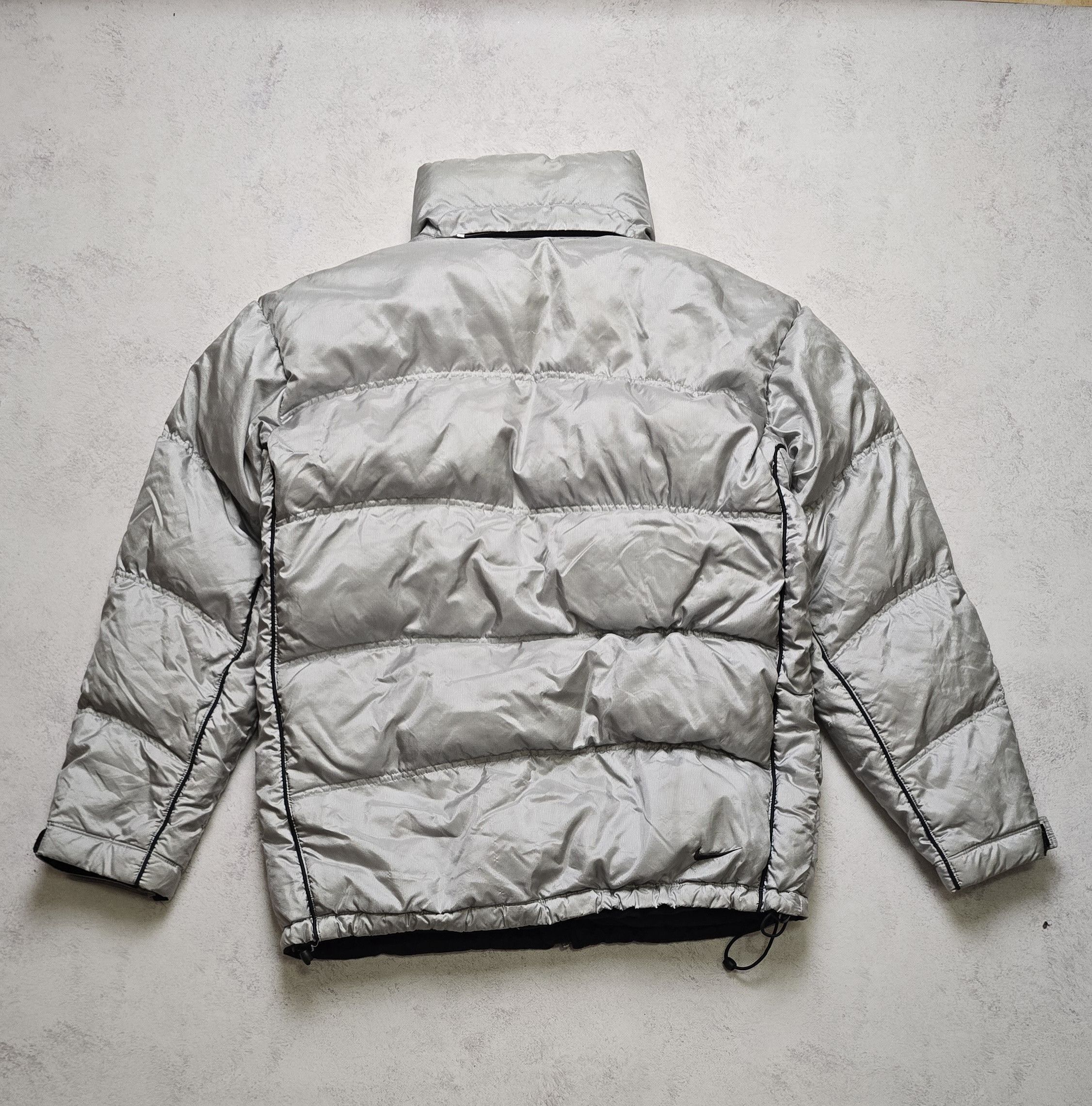Nike Nike Vintage Y2K Silver Down Puffer Jacket Heavy Winter Coat Size US M / EU 48-50 / 2 - 2 Thumbnail