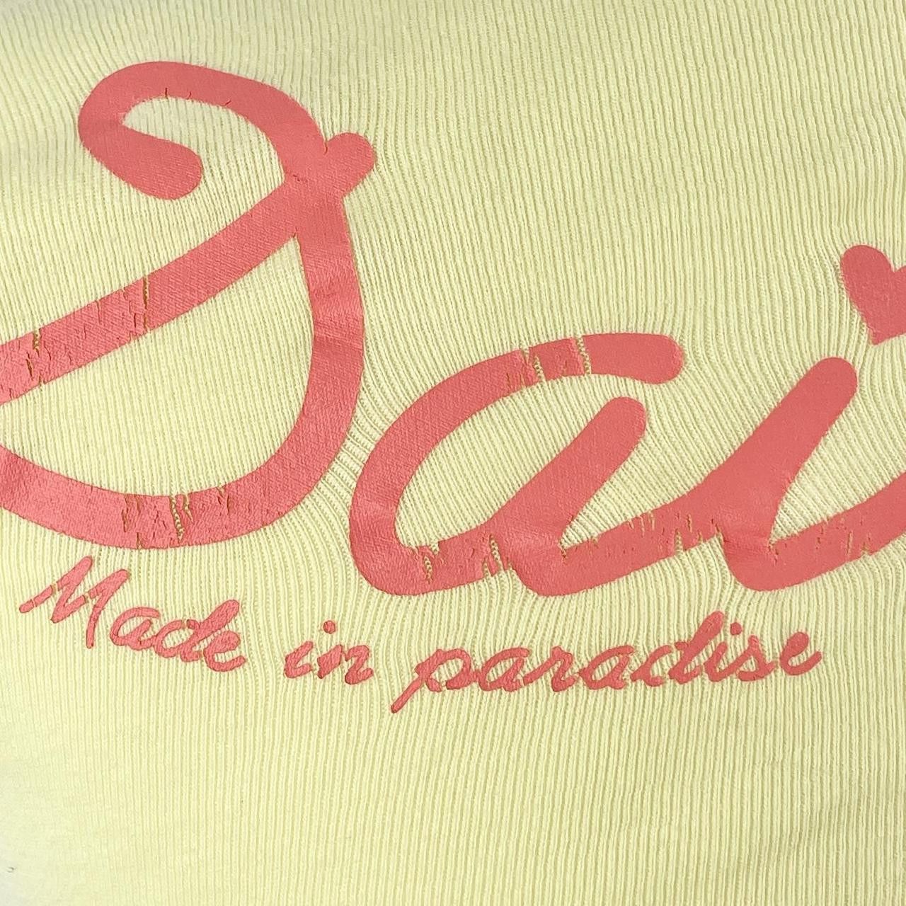Japanese Brand ✩ Daisy Lovers Petite Mesh Sleeve Split Graphic Baby Tee ♡ Size XS / US 0-2 / IT 36-38 - 6 Thumbnail