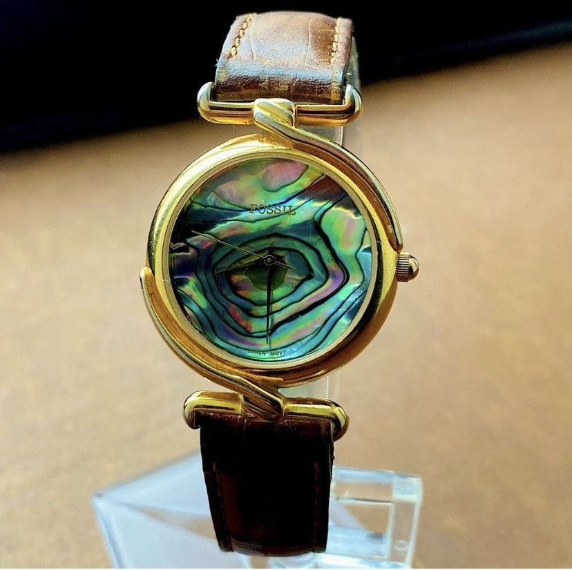 Fossil 1994 FOSSIL SHATTERED ABALONE FOSSIL WATCH PC-7327  display picture 3