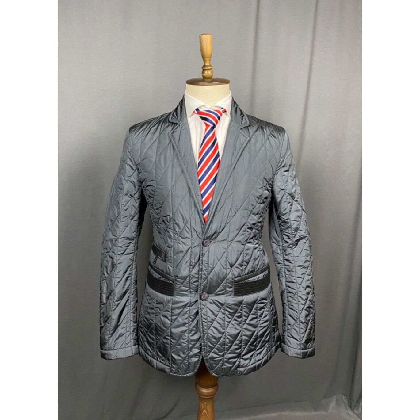 Versace MINT! Versace Collection Men's Dark Gray Quilted Sportcoat J Size US M / EU 48-50 / 2 - 1 Thumbnail