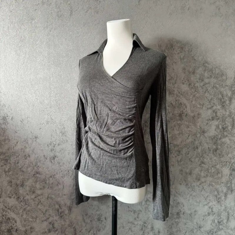 Burberry Burberry Long Sleeve Gray Cotton Blend Top Size M / US 6-8 / IT 42-44 - 1 Thumbnail