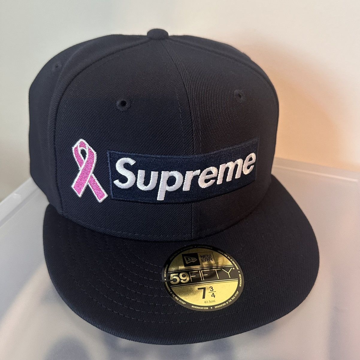 Supreme Supreme Breast Cancer Awareness Box Logo New Era Navy 7 3/4 Size ONE SIZE - 4 Thumbnail