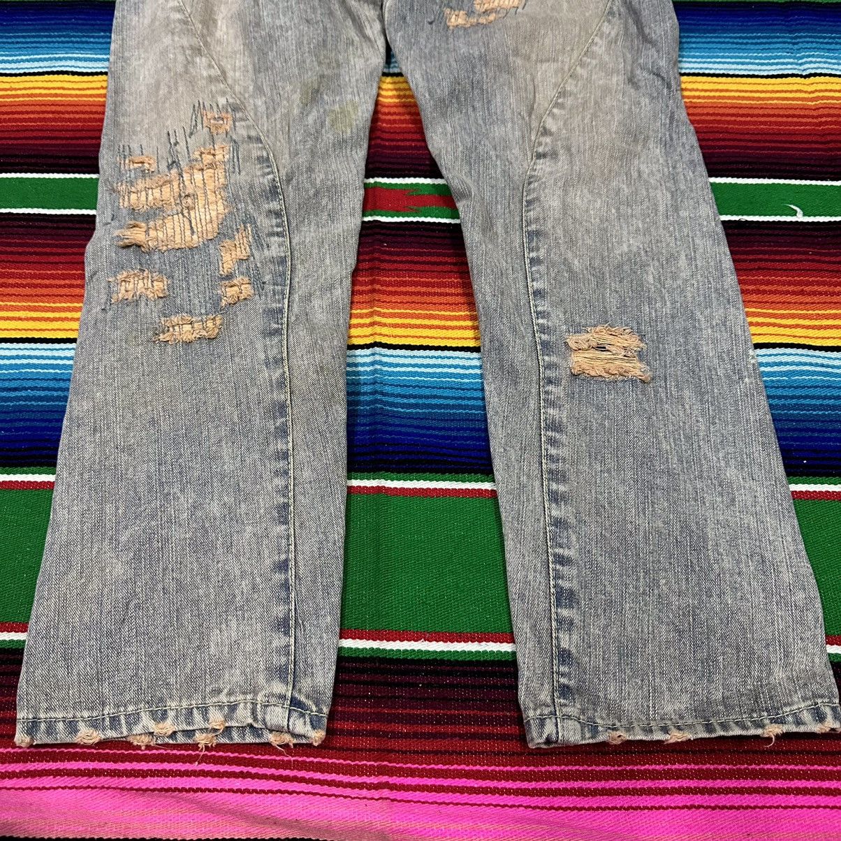 Designer 💥 Flare Japanese Brand 💥 Gm Denim Flare Distress 💥 Size US 30 / EU 46 - 2 Thumbnail