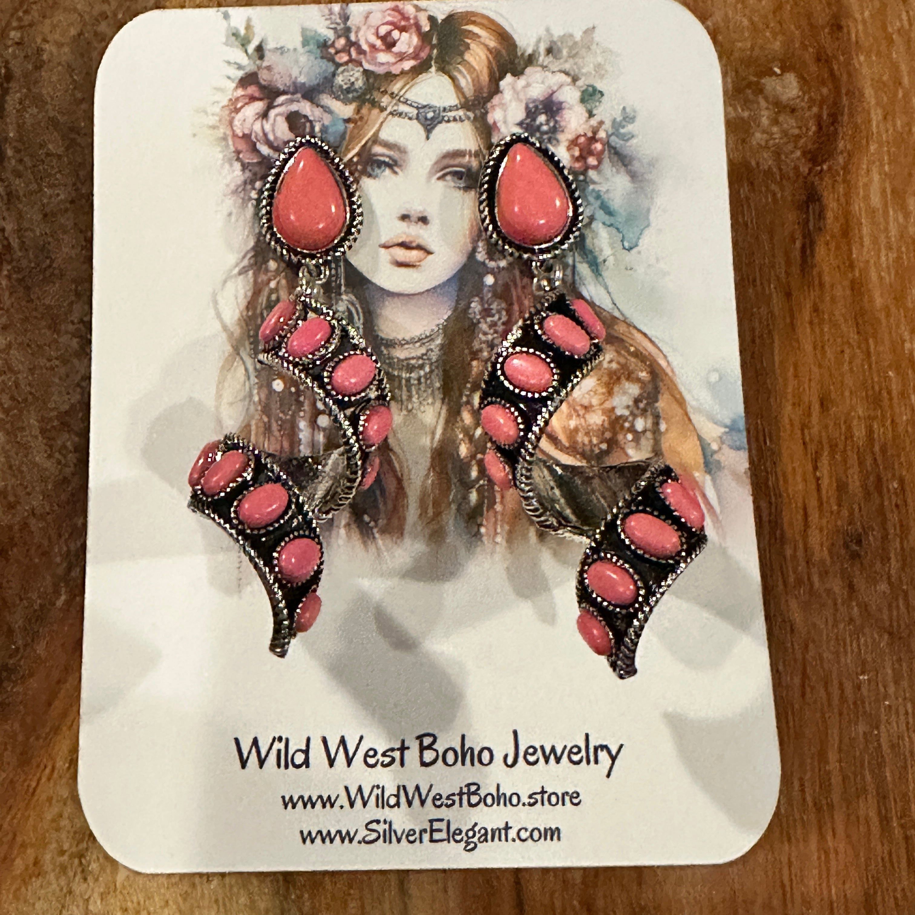 Other Boho Hippie Chic Peachy Dreams Teardrop Western Dangle Earri Size ONE SIZE - 4 Thumbnail