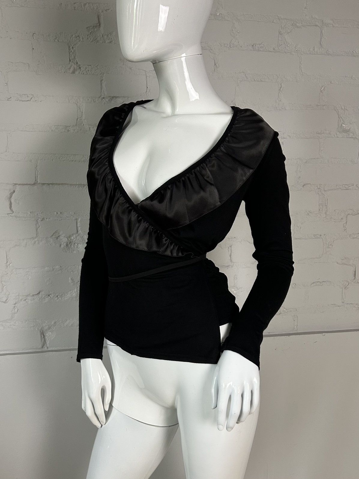 Other Black ruffled long sleeve top Size S / US 4 / IT 40 - 3 Thumbnail