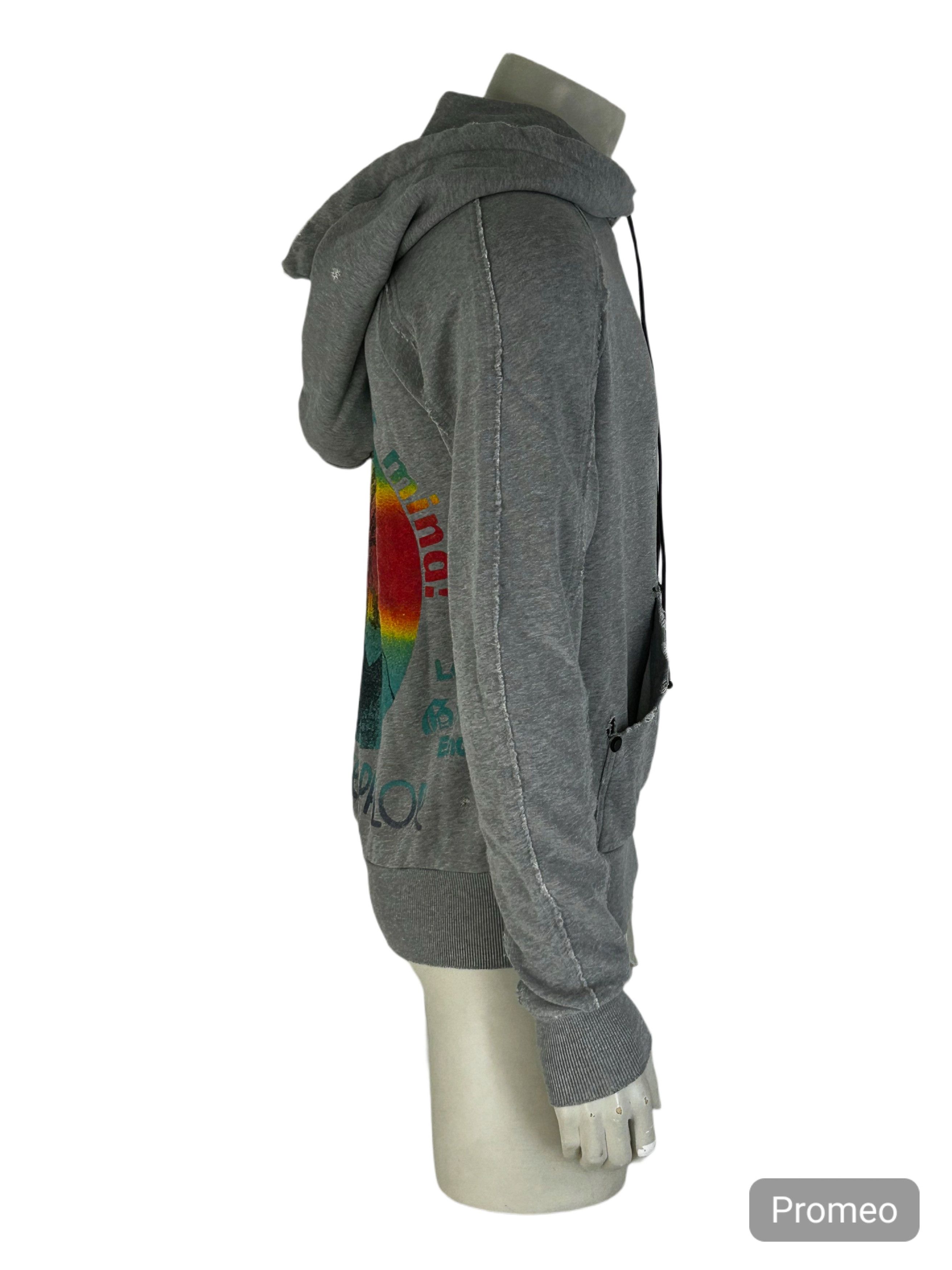 John Galliano JohnGallianoDistressed 'Blow Your Mind' Graphic Jersey Hoody Size US L / EU 52-54 / 3 - 2 Thumbnail