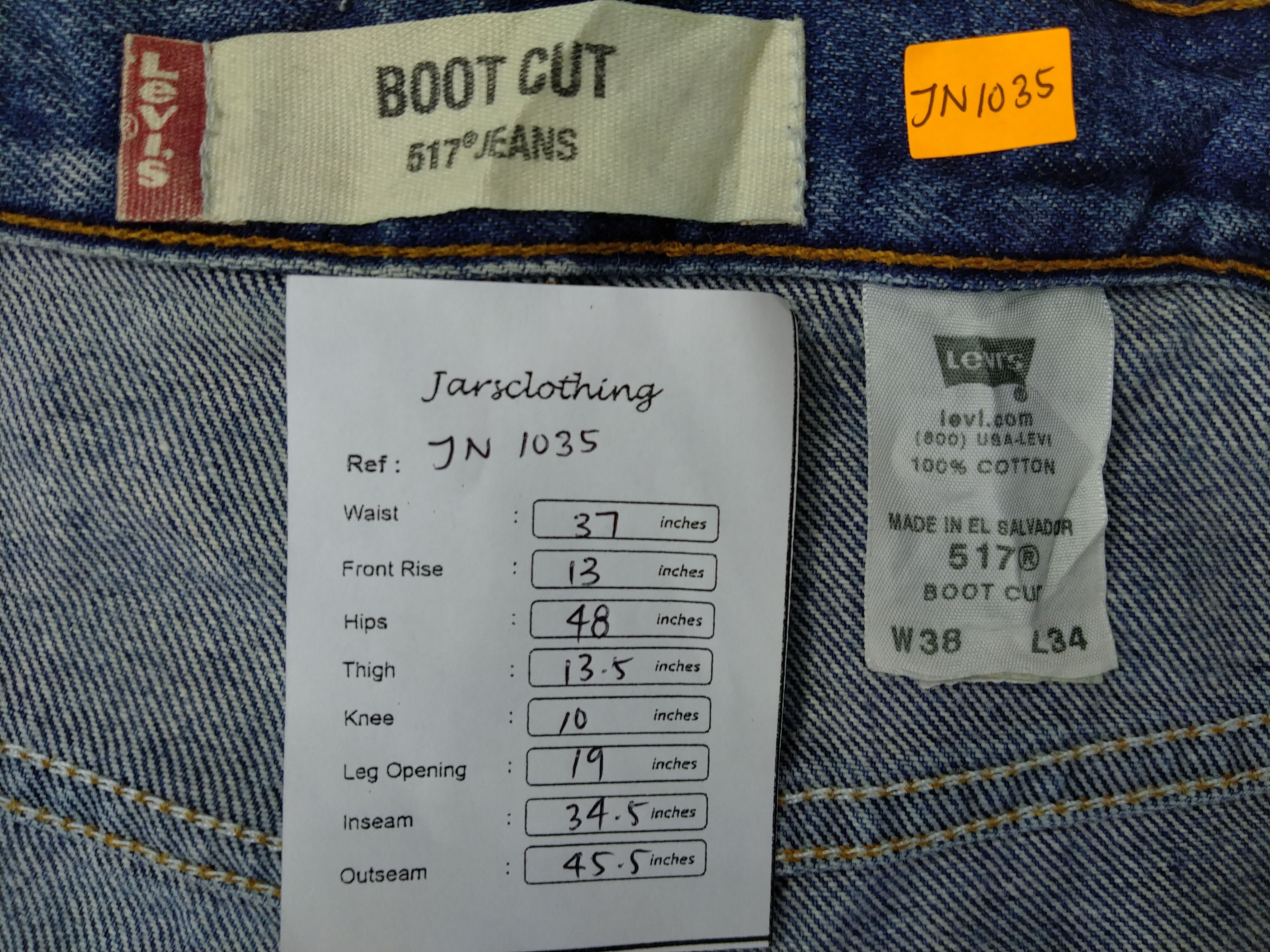 Japanese Brand Boot Cut Vintage Levi's 517 Flare 37x34.5 Denim -JN1035 Size US 37 - 8 Thumbnail