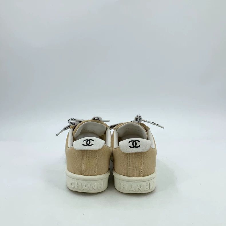 Chanel Chanel Light brown casual canvas sneakers with laces Size US 6 / IT 36 - 4 Thumbnail