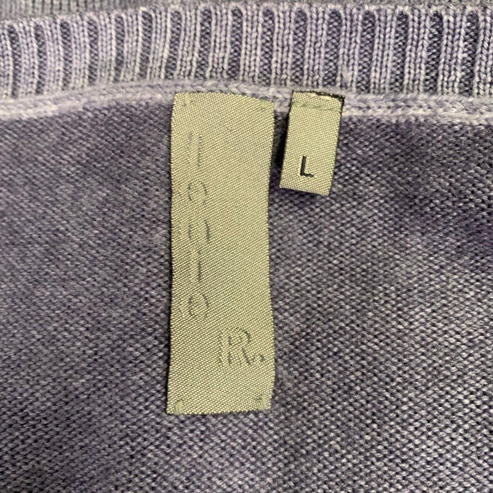 Other L Blue Grey Cable Knit Merino Wool V-Neck Pullover Size US L / EU 52-54 / 3 - 5 Thumbnail