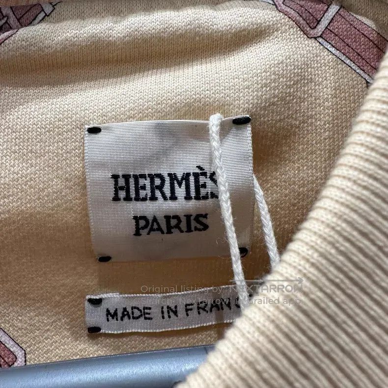 Hermes Hermes Geometric pattern beige zip-up jacket, cotton Size XS / US 0-2 / IT 36-38 - 3 Thumbnail