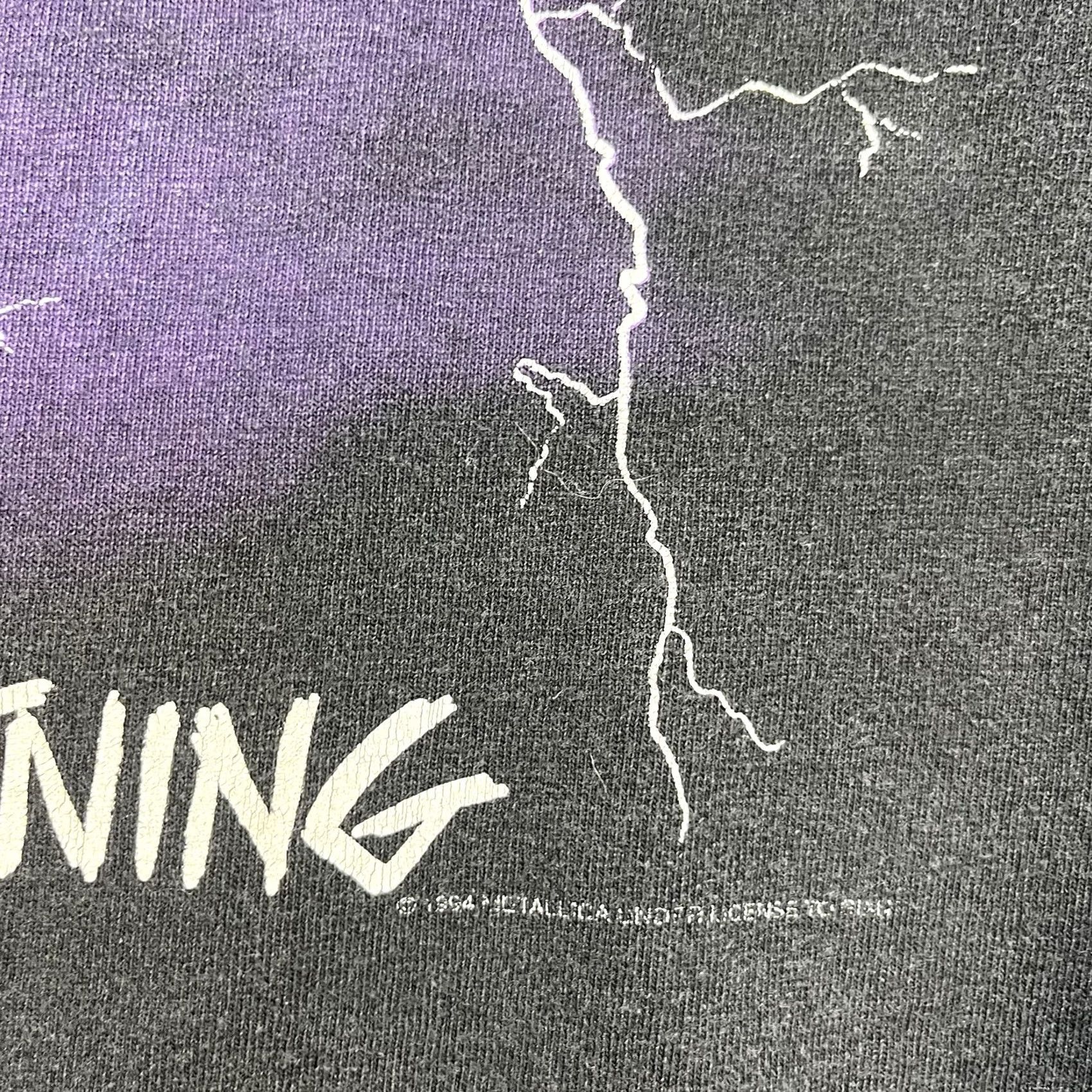 Vintage VINTAGE 1994 Metallica Ride the Lightning T-Shirt VTG 90s Faded Black Large Shirt Men L Black Graphic Print Crew Neck Short Sleeve Band Music 90s Mens Size US L / EU 52-54 / 3 - 4 Thumbnail