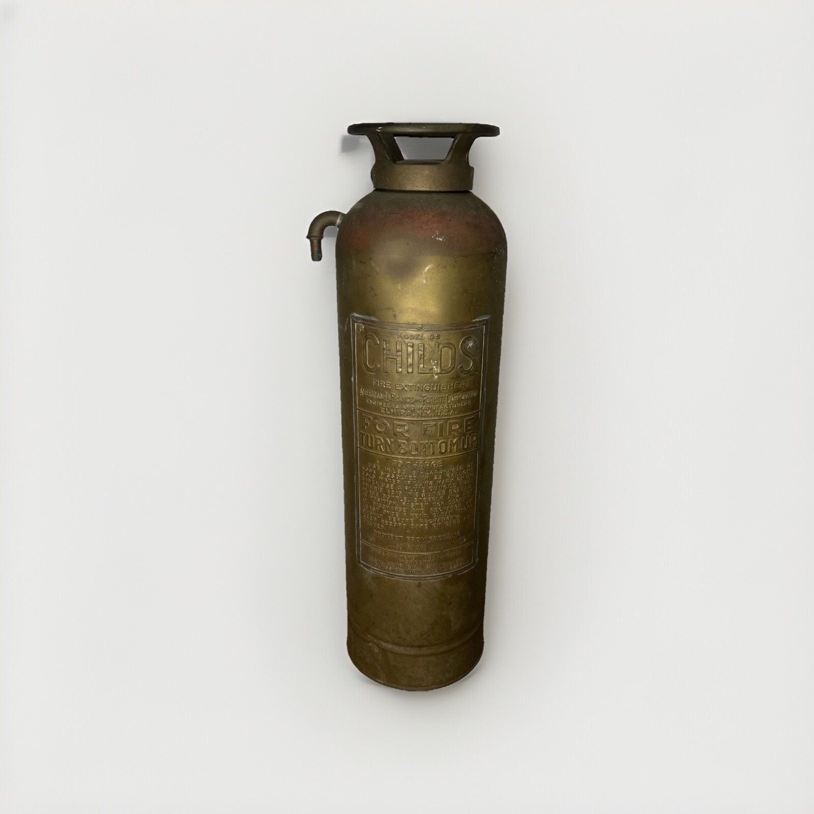 CHILDS Antique Childs Brass Fire Extinguisher Model DS 2 Foot Tall Size US XXL / EU 58 / 5 - 2 Thumbnail