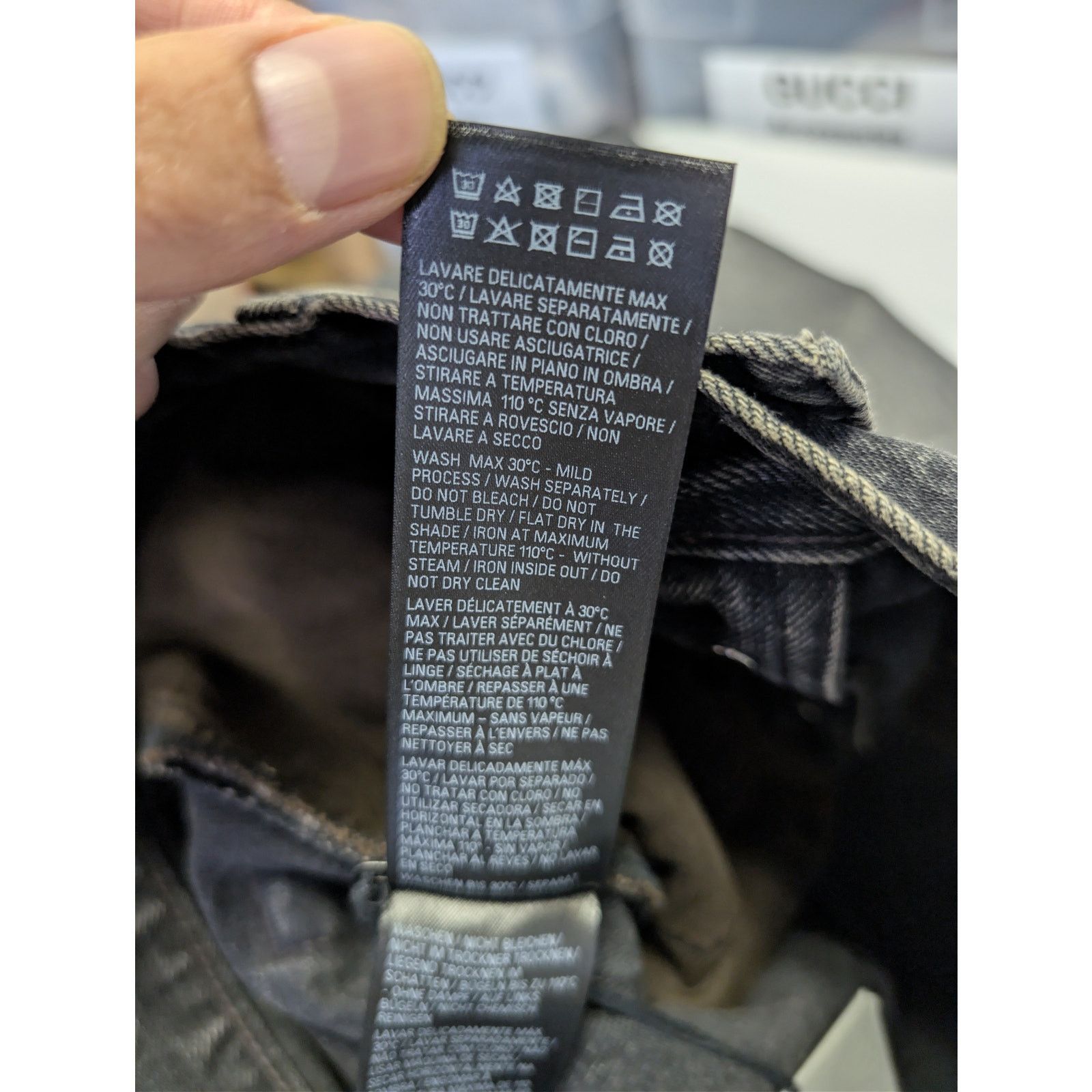 Balenciaga o1rshd1 Organic Japanese Denim Baggy Pants in Wash Black Size US 30 / EU 46 - 18 Thumbnail