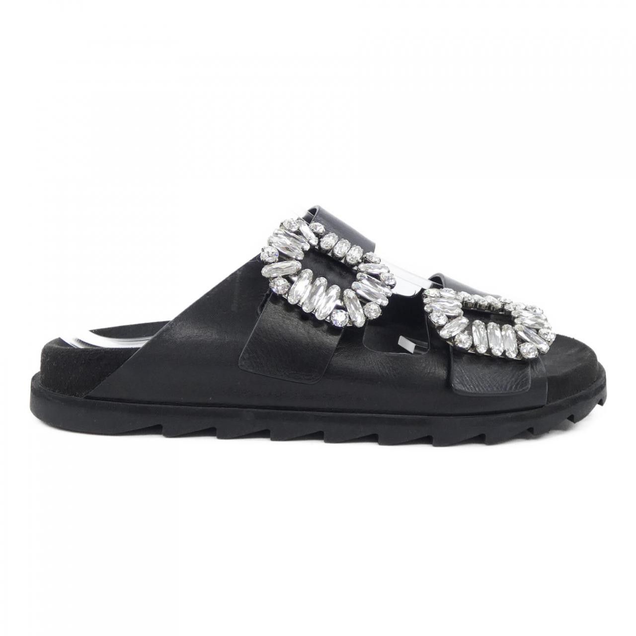 Roger Vivier Roger Vivier Roger Vivier Strass Buckle Leather Sandals Leather Shoes DUTY FREE for USA Size ONE SIZE - 1 Thumbnail