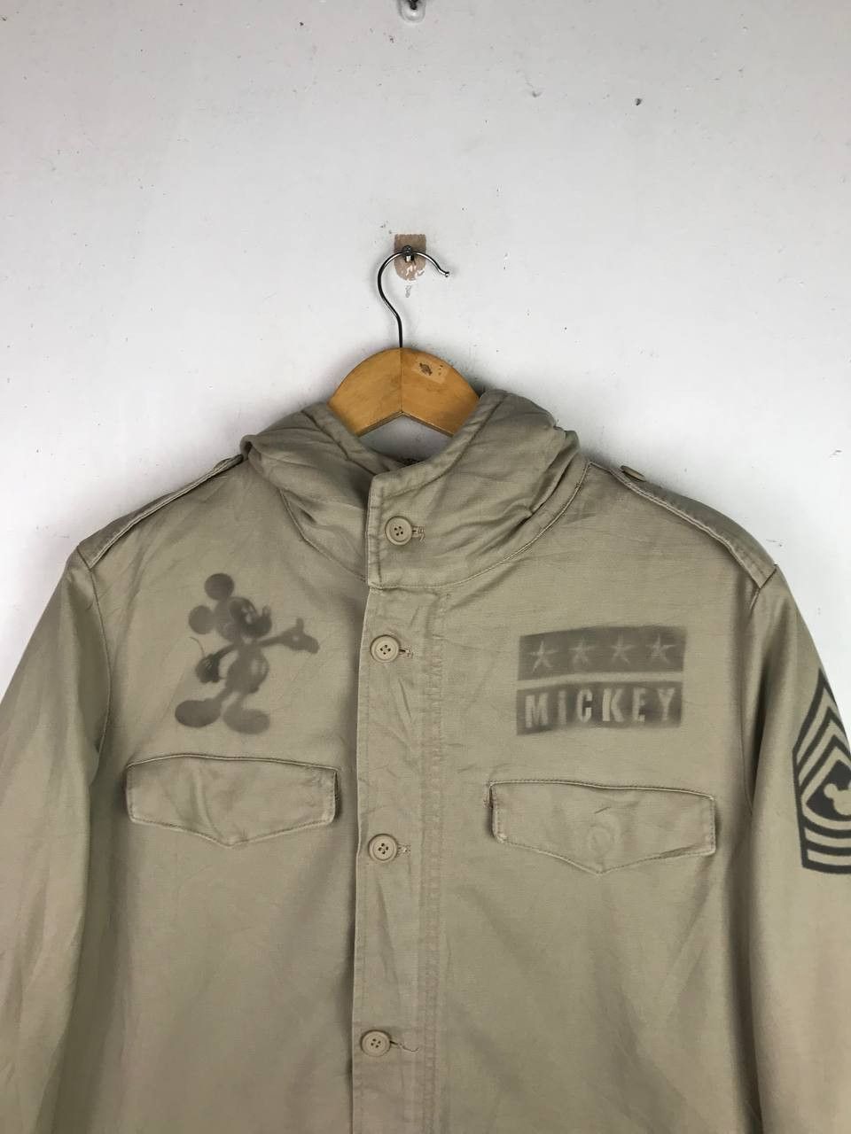 Mickey Mouse × Vintage Vintage Mickey Mouse Military Long Jacket Rare Design Size US L / EU 52-54 / 3 - 3 Thumbnail