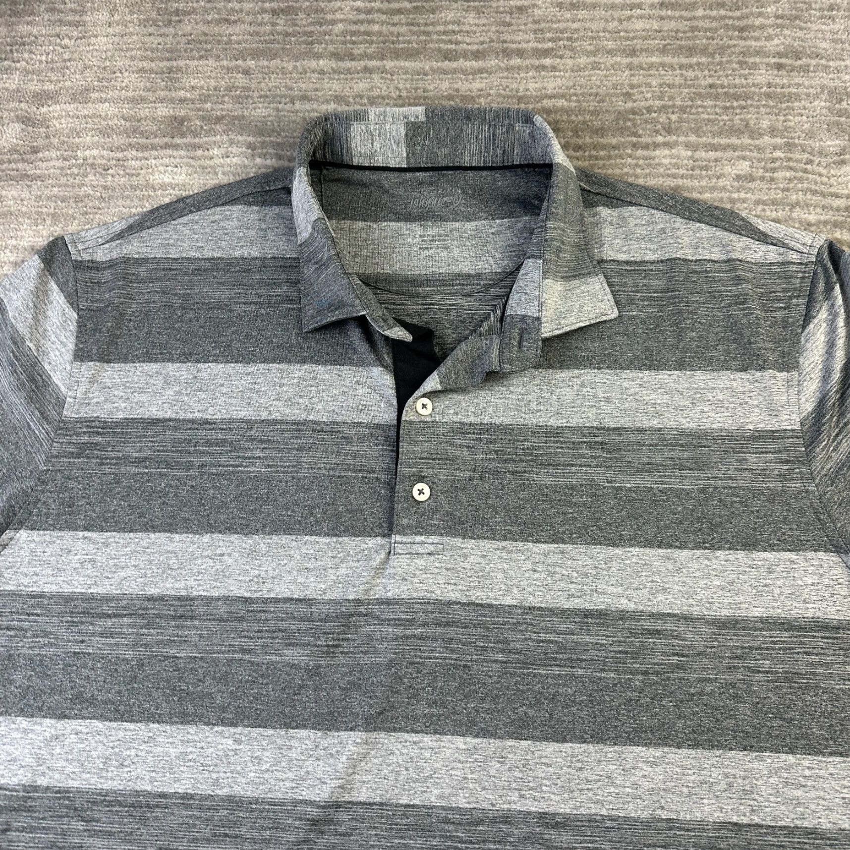 johnnie-O Johnnie O Polo Shirt Mens 2XL XXL Gray Striped Golf Performance Size US XXL / EU 58 / 5 - 3 Thumbnail