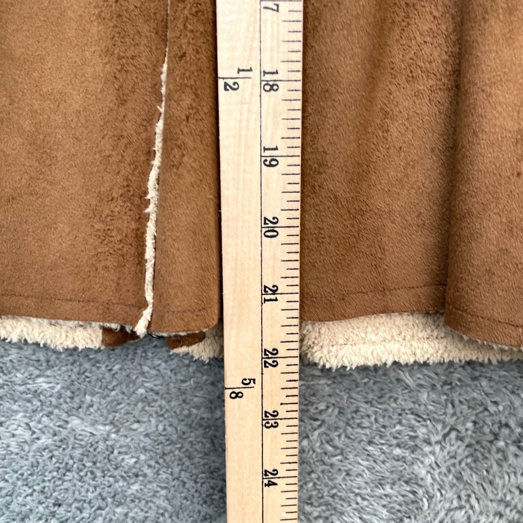 Vintage VINTAGE True Grit Jacket Womens Medium Brown Tumbled Faux Suede Coat Mock Neck Full Zip Mens? Size M / US 6-8 / IT 42-44 - 7 Thumbnail