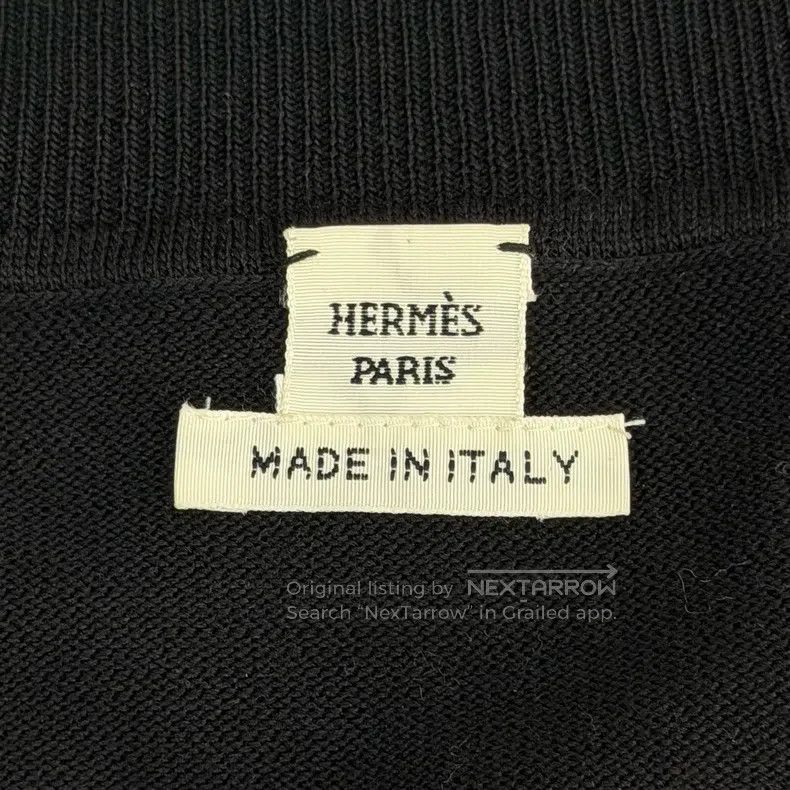 Hermes Hermes Black Full Metal Pig Nose Logo Mulberry Silk Cardig Size S / US 4 / IT 40 - 5 Thumbnail