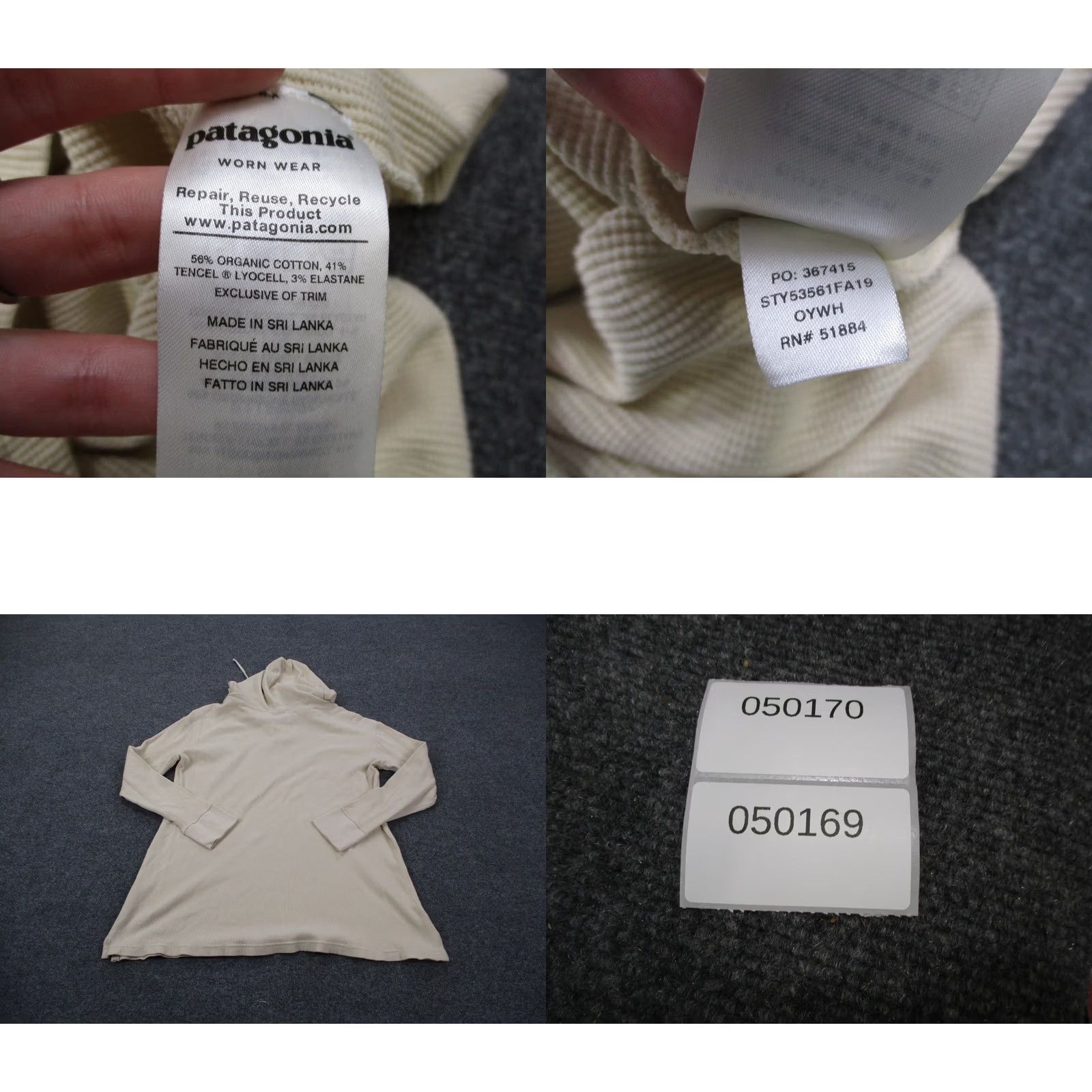 Patagonia Patagonia Hoodie Womens XL Beige Cotton Lyocell Spandex Knit Thermal Hooded Pockets Pullover Sweatshirt 53561 Size XL / US 12-14 / IT 48-50 - 8 Thumbnail