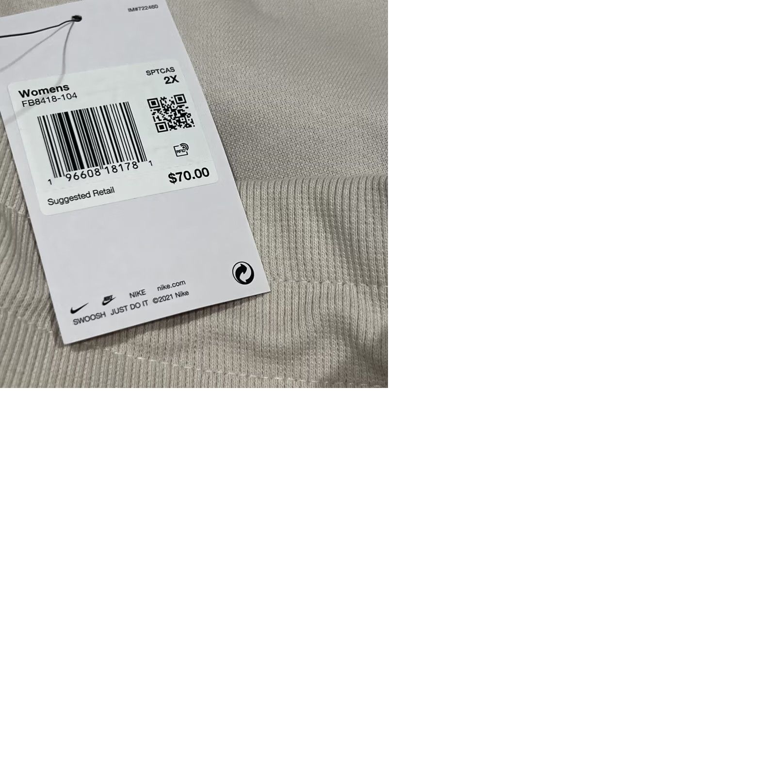 Nike VINTAGE Nike Crop Sweatpants Women’s 2XL Wide-Leg Fleece Drawstring FB8418-104 NWT Size 40" / US 18 - 9 Thumbnail