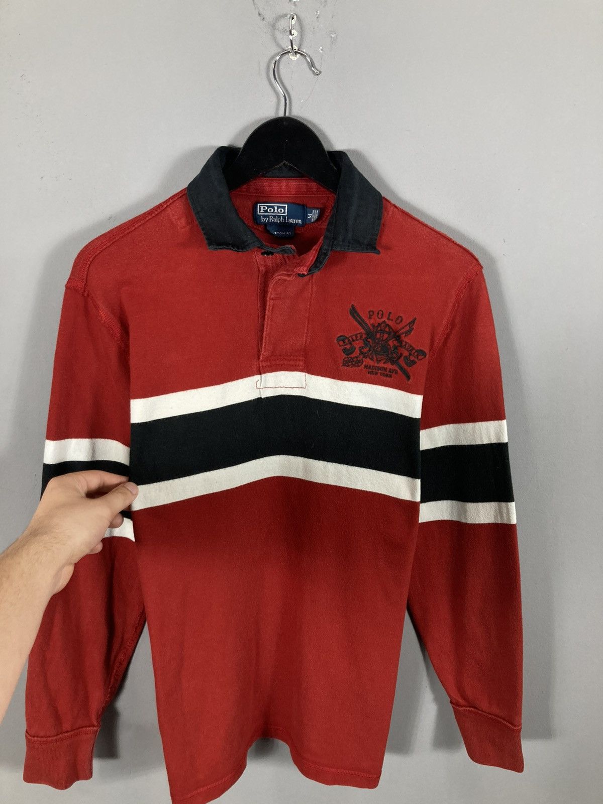 Polo Ralph Lauren Vintage Polo Ralph Lauren Rugby Long Sleeve Polo Size US M / EU 48-50 / 2 - 2 Thumbnail