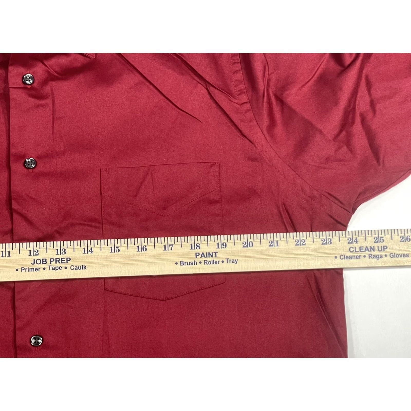 Van Heusen VanHeusen Red ButtonUp Dress Shirt Mens Adult XL LongSleeves Wrinkle Free 17 32/33 Size 46R - 6 Thumbnail