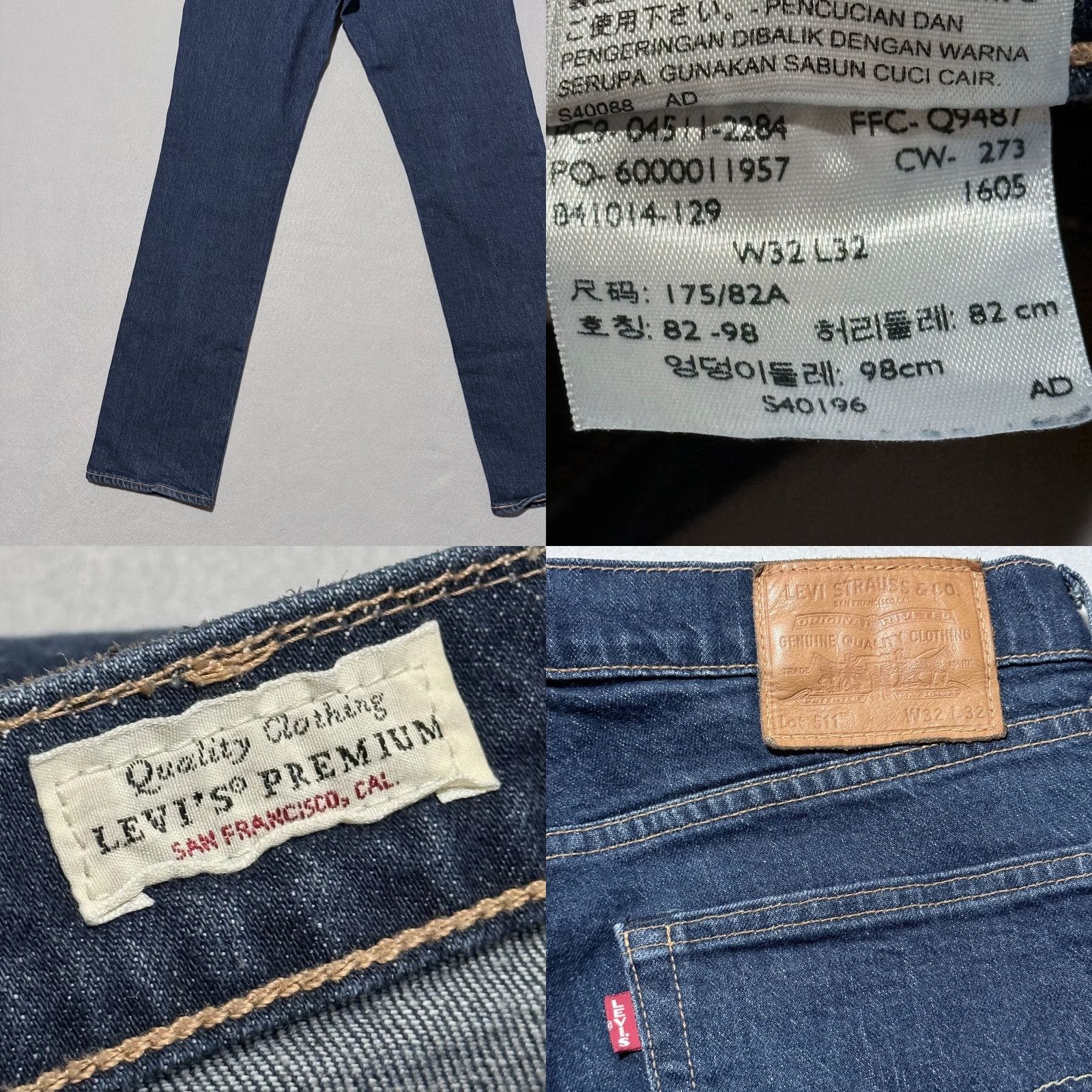 Levi's VINTAGE Levi'S Jeans Mens 32 Blue Premium Dark Wash Denim Pockets Slim Straight Fit Y2K 32X32 Size US 32 / EU 48 - 8 Thumbnail