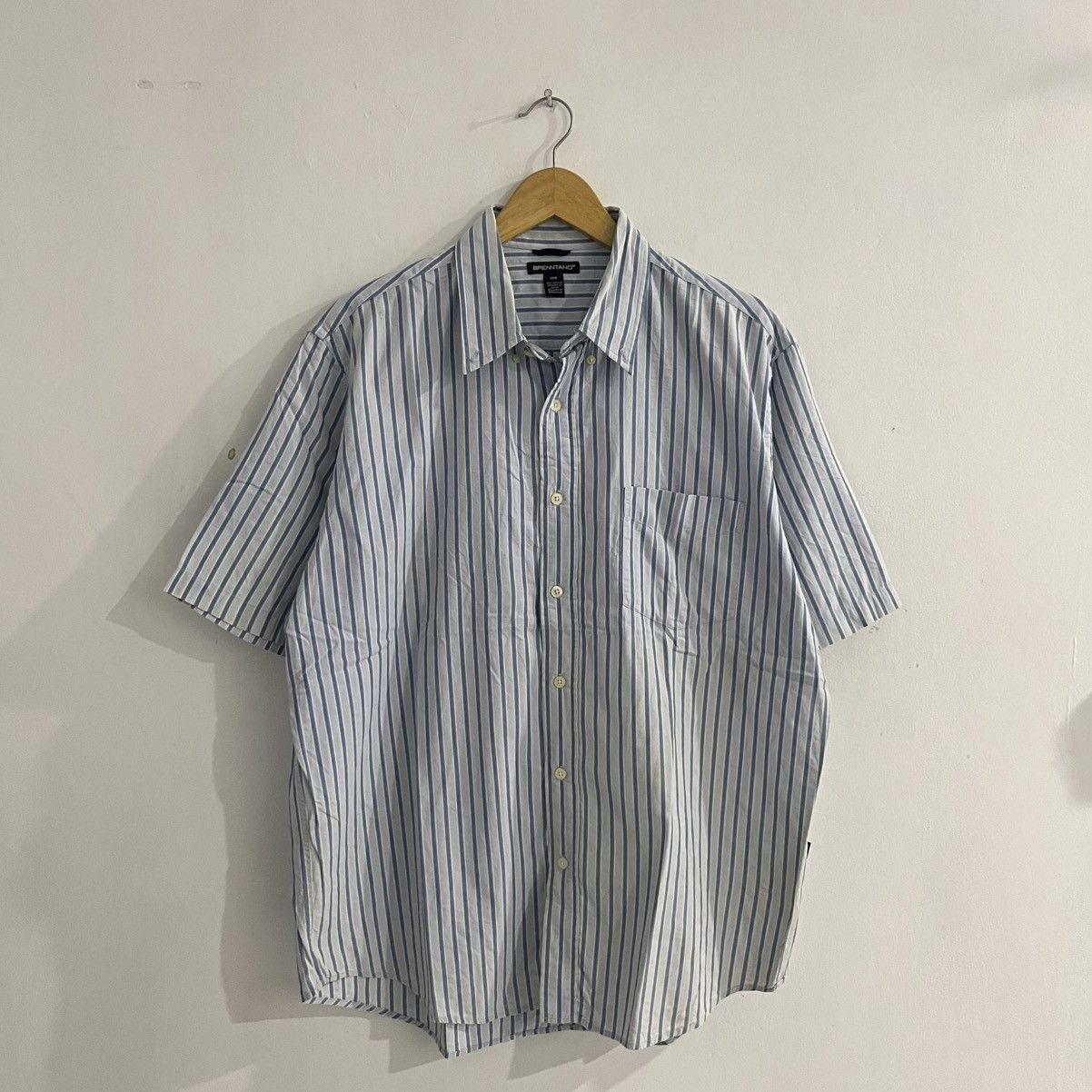 Japanese Brand brenntano - striped ss button up shirt Size US L / EU 52-54 / 3 - 1 Thumbnail