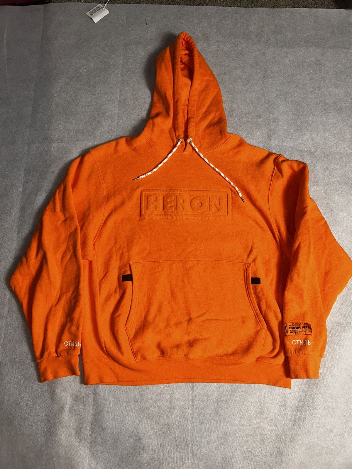 Heron Preston Orange Embossed Heron Preston Pullover Size US XL / EU 56 / 4 - 1 Thumbnail