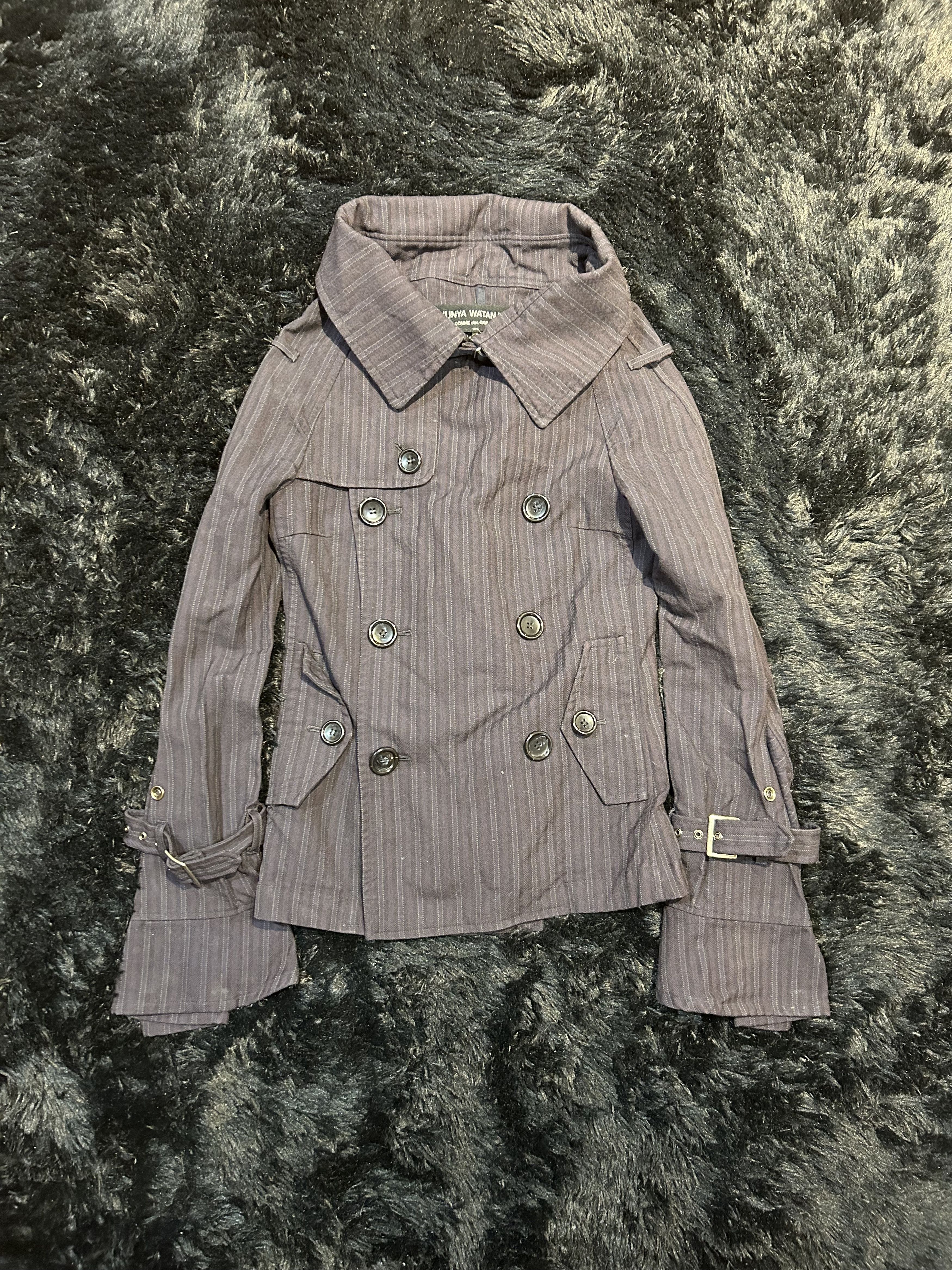 Comme des Garcons × Junya Watanabe Aw/05 Pinstripe Bondage Peacoat Size US S / EU 44-46 / 1 - 2 Thumbnail