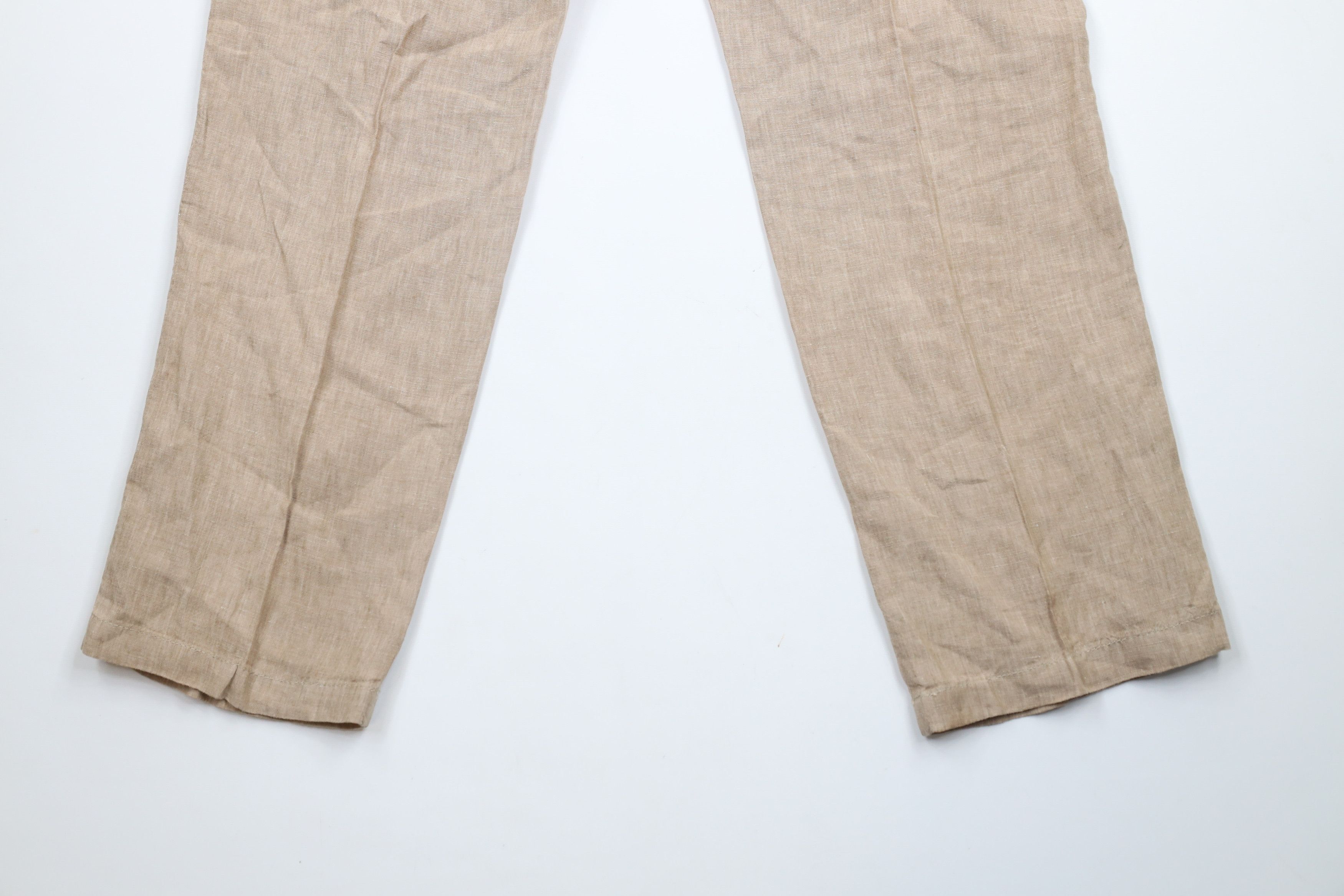 Vintage Vintage 90s Streetwear Linen Wide Leg Cargo Pants Beige Size US 34 / EU 50 - 10 Thumbnail