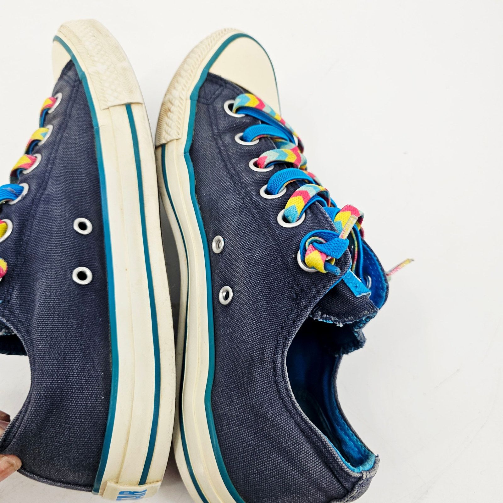 Converse Converse Chuck Navy Blue Rainbow Chevron sneaker Shoe 10 Size US 10 / IT 40 - 6 Thumbnail